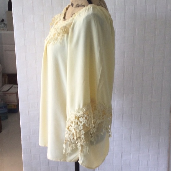 Woman’s Melissa Paige Boho Blouse Size S/P Color Yellow #04 - Picture 2 of 9